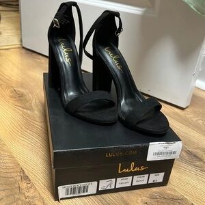 NEW Lulus Women's Taylor Black Suede Ankle Strap Heels Size 7.5